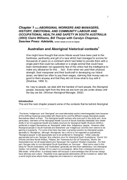 Australian and Aboriginal historical contexts