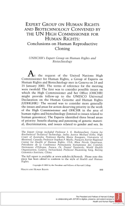 Conclusions on Human Reproductive Cloning