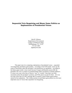 Sequential Veto Bargaining and Blame Game Politics