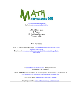 Discriminant Worksheet