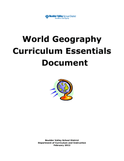World Geography Curriculum Essentials Document
