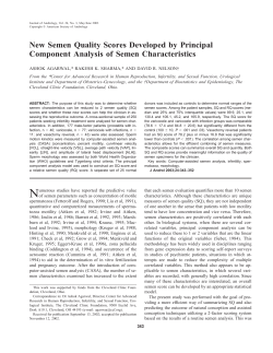 New Semen Quality Scores Developed by