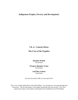 Central Africa The Case of the Pygmies