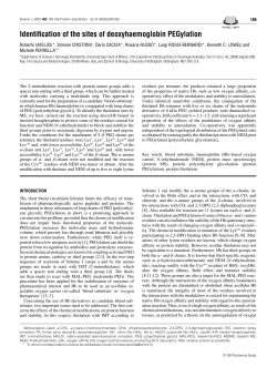 Identification of the sites of deoxyhaemoglobin PEGylation