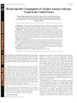 BrandSpecific Consumption of Alcohol Among Underage Youth in the