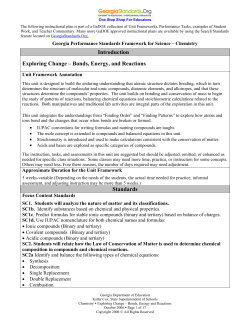 Introduction Exploring Change – Bonds, Energy, and Reactions