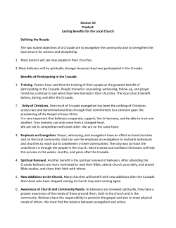 Session 10 Product: Lasting Benefits for the Local Church Defining