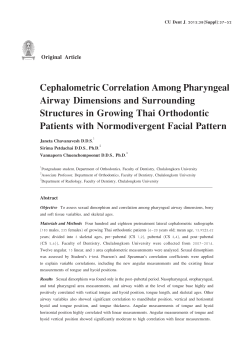 Cephalometric Correlation Among Pharyngeal Airway Dimensions