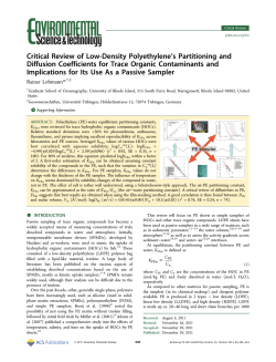 Critical Review of Low-Density Polyethylene`s Partitioning and