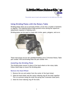 Using Dividing Plates with the Rotary Table