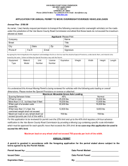 Application for Annual Permit to Move Overweight/Oversize Vehicles