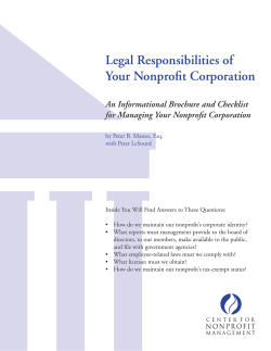 Legal Responsibilities of Your Nonprofit Corporation