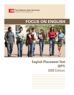 focus on english - California State University
