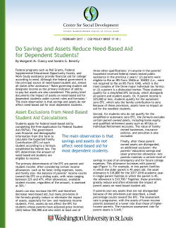 Do Savings and Assets Reduce Need