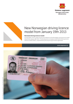New Norwegian driving licence model from January 19th 2013