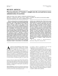 Pharmacokinetics of Vitamin C