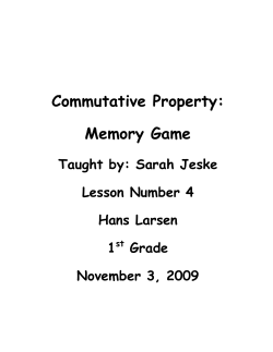 Commutative Property: Memory Game