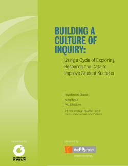 Building a culture of inquiry