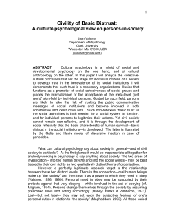 Civility of Basic Distrust