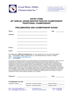 Entry Form - 04 Traditional - Grand Master Fiddler Championship