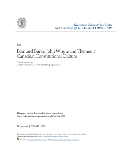 Edmund Burke, John Whyte and Themes in Canadian Constitutional