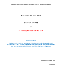 Chemicals Act 2008 and Chemicals (Amendment) Act 2010
