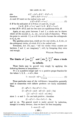 The Limits of and when n tends to infinity