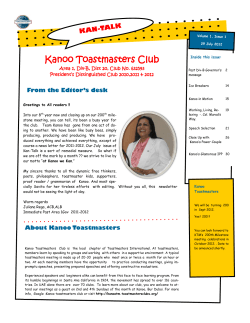Kanoo Toastmasters Club - District 20 Toastmasters