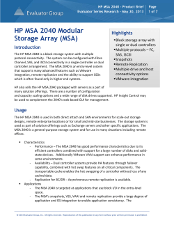 HP MSA 2040 - Evaluator Group