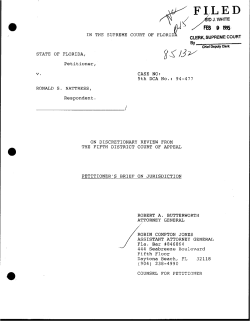 CLERK, SUPREME COURT IN THE S`JPREME COURT OF FLORID