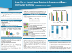 Acquisition of Spanish Mood Selection in Complement Clauses