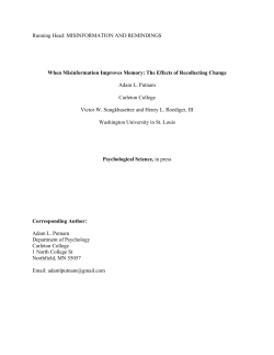 MISINFORMATION AND REMINDINGS When