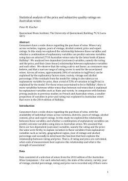 Statistical analysis of the price and subjective quality ratings