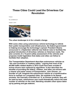 These Cities Could Lead the Driverless Car Revolution