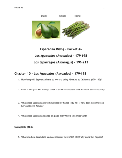 Esperanza Rising - Packet #6 Los Aguacates (Avocados) &ndash; 179