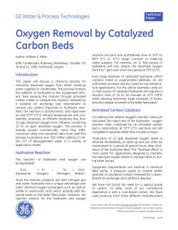 Oxygen Removal by Catalyzed Carbon Beds