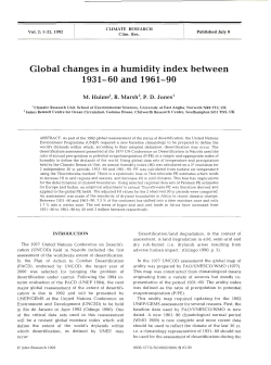 Global changes in a humidity index between 1931-60 and 1961-90