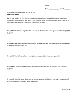 The Monsters Are Due on Maple Street Inference Notes