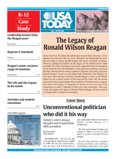 The Legacy of Ronald Wilson Reagan