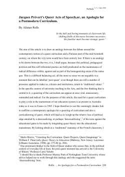 Jacques Pr&eacute;vert`s Queer Acts of Speech,or, an Apologia for