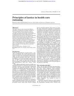 Principles of justice in health care rationing