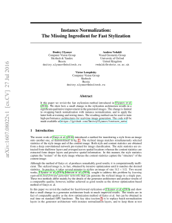 Instance Normalization: The Missing Ingredient for Fast Stylization