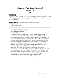 General Lee Says Farewell