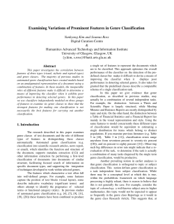 Examining Variations of Prominent Features in Genre Classification