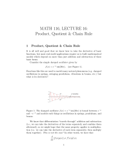 MATH 116, LECTURE 16: Product, Quotient