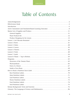 Table of Contents - UC Botanical Garden