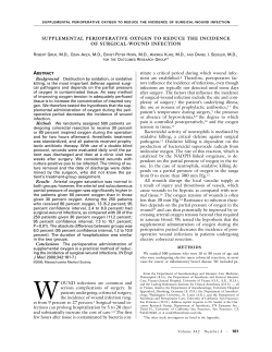 Supplemental perioperative oxygen