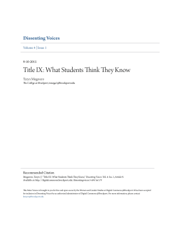 Title IX: What Students Think They Know