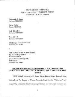 STATE OF NEW HAMPSHIRE STRAFFORD COUNTY SUPERIOR