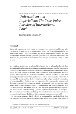 Universalism and Imperialism: The True-False Paradox of